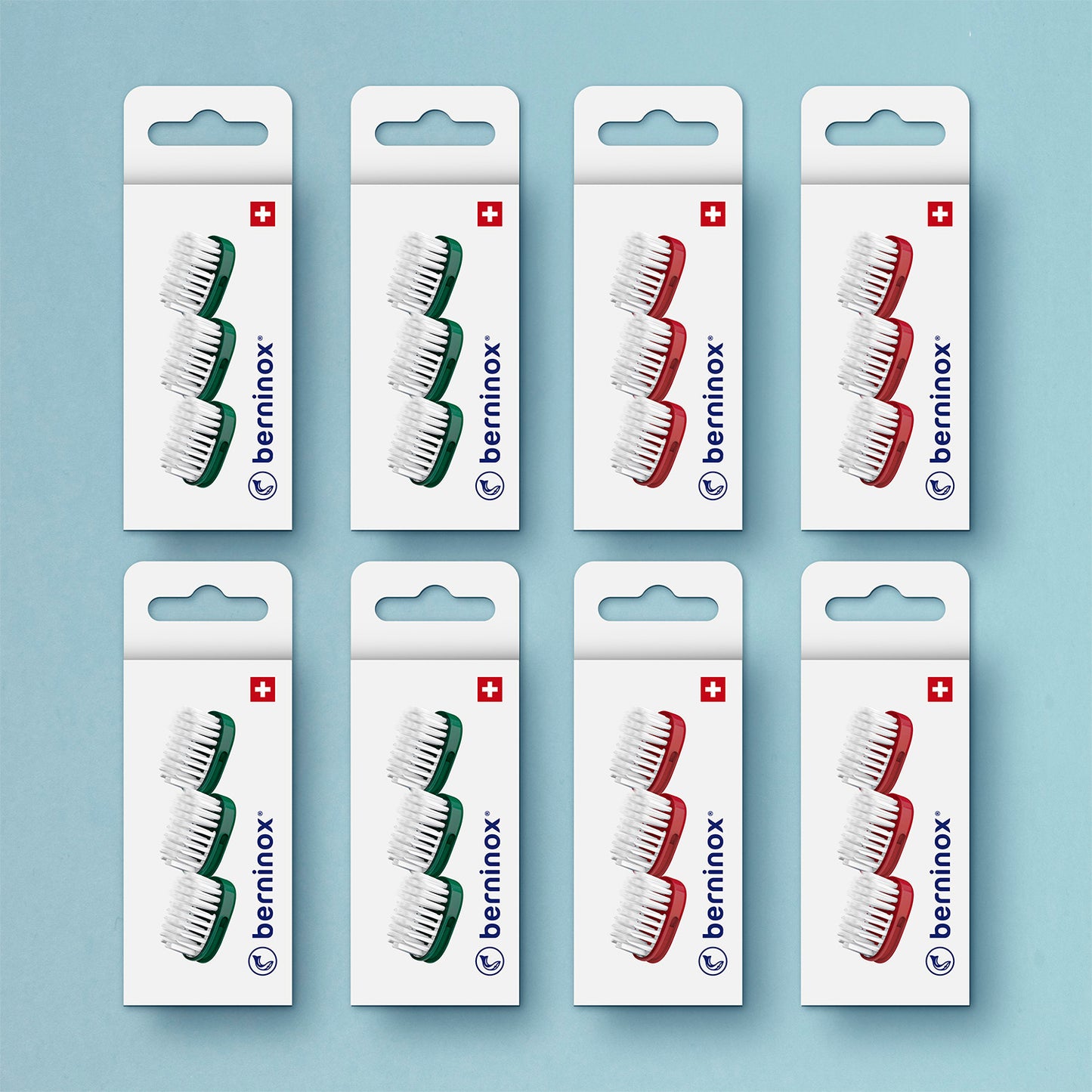 Pack of 8 refills - coral red and atlantic green - 24 heads