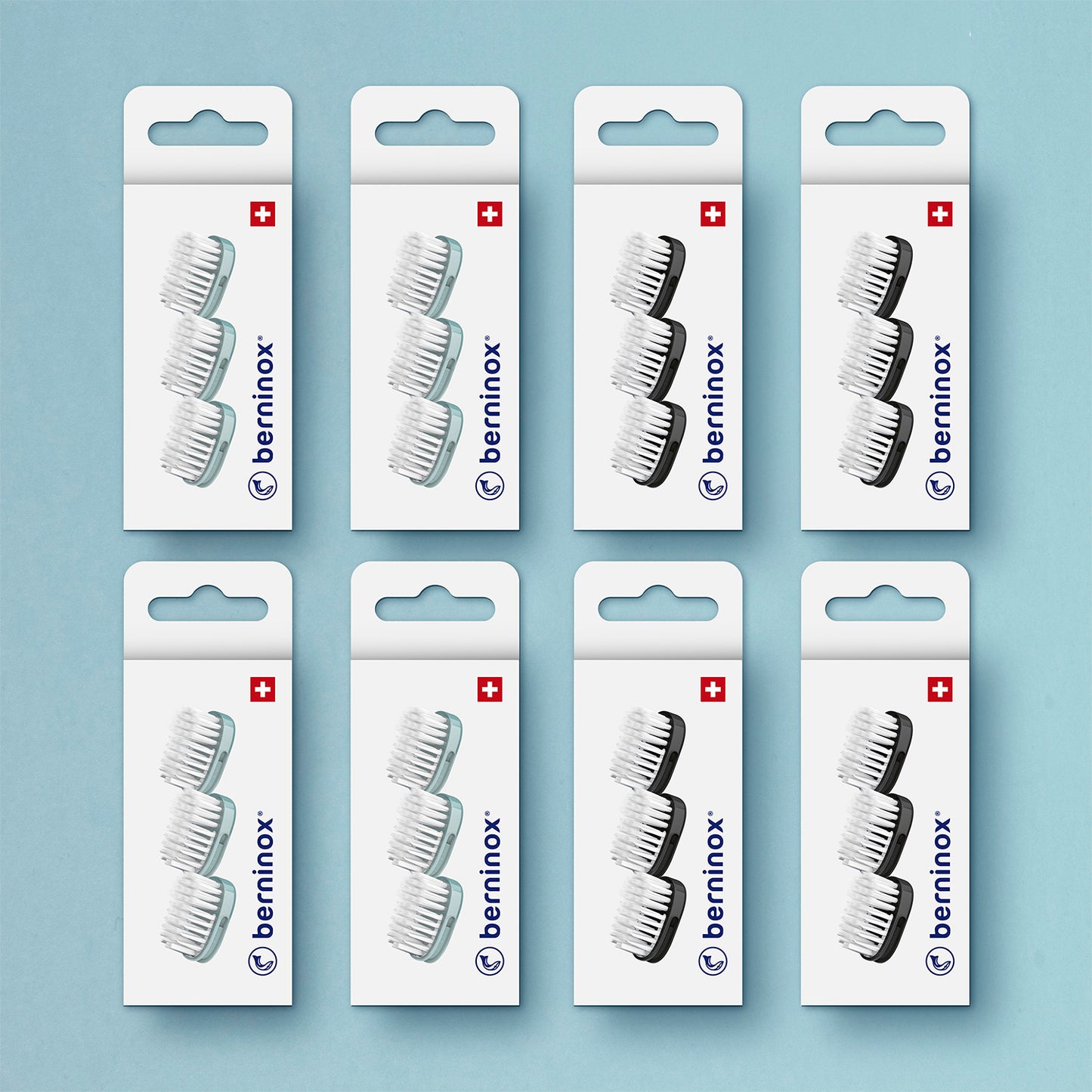 Pack of 8 refills - iceberg green and deep black - 24 heads