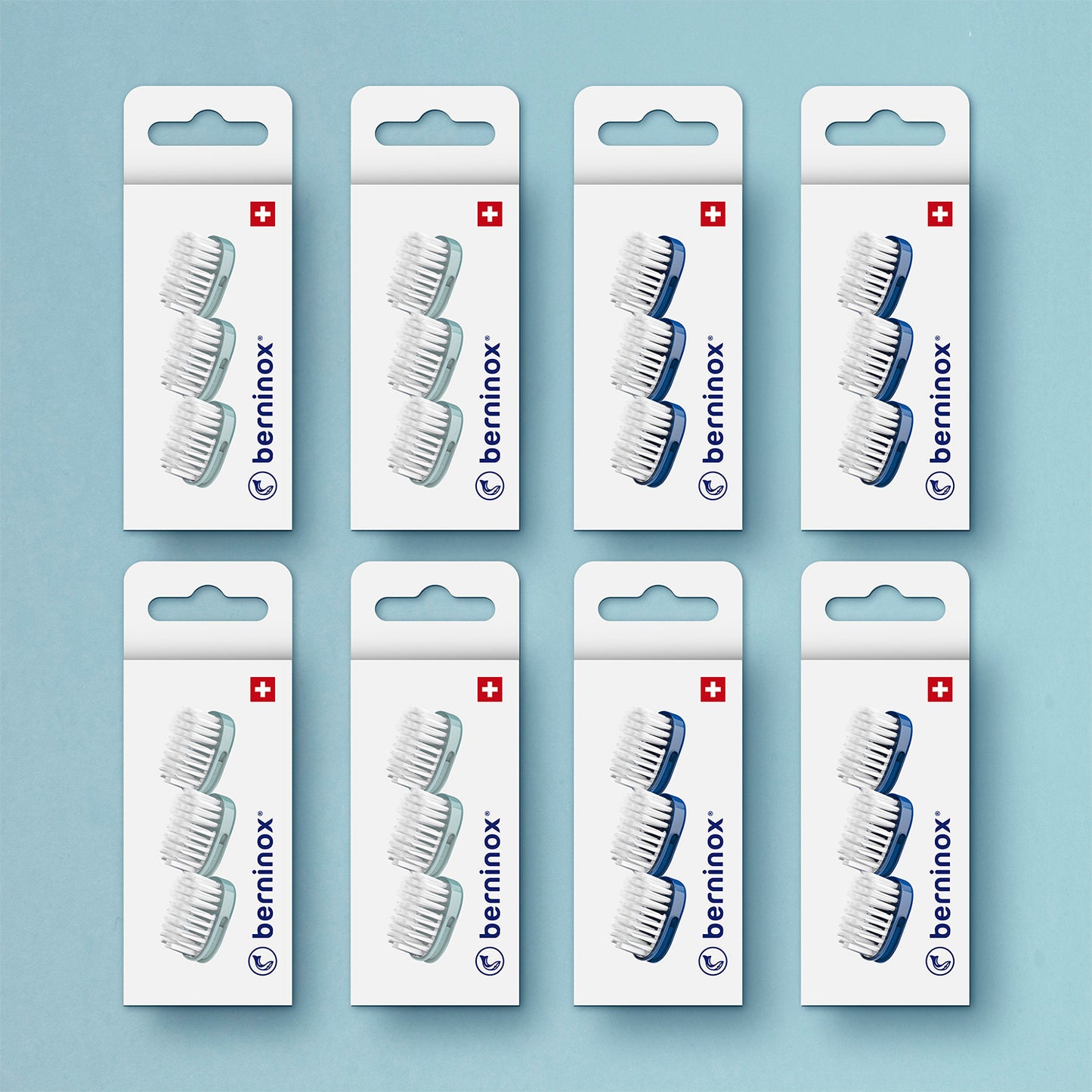 Pack of 8 refills - iceberg green and ocean blue - 24 heads