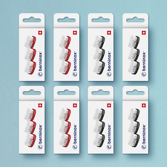 8er-Pack Ersatzköpfe - Korallenrot und Tiefschwarz - 24 Köpfe