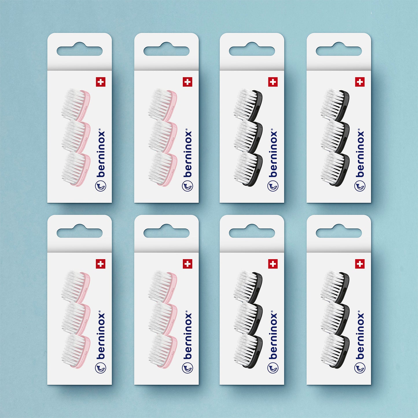 8er-Pack Ersatzköpfe - Muschelrosa und Tiefschwarz - 24 Köpfe