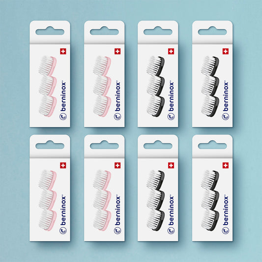 Pack 8 recharges - rose coquillage et noir profond - 24 têtes