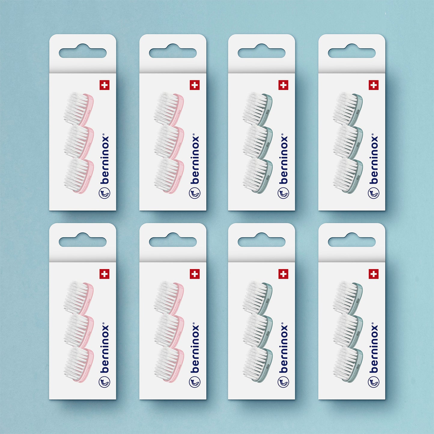 Pack 8 recharges - rose coquillage et vert iceberg - 24 têtes